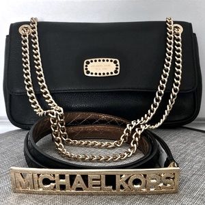 NEW MICHAEL KORS Black Leather Evening Bag